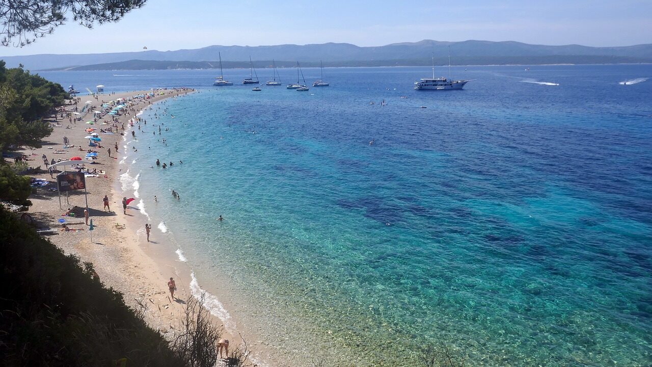 croatia, adria, sea, brac, nature, island, zlatni rat, sunset, boats, romantic, dusk, vacations, water